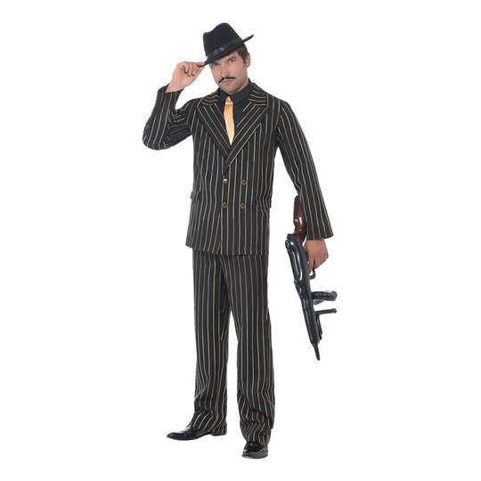 Gangsteriasu Kultaraitainen Naamiaisasu - X-Large