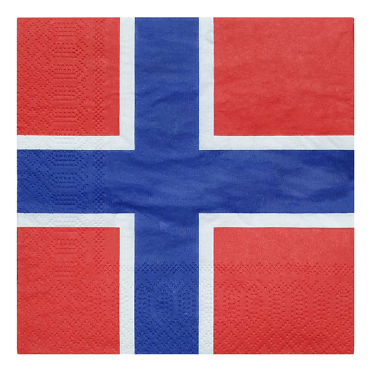 Lautasliinat Norjan Lippu - 20-pakkaus