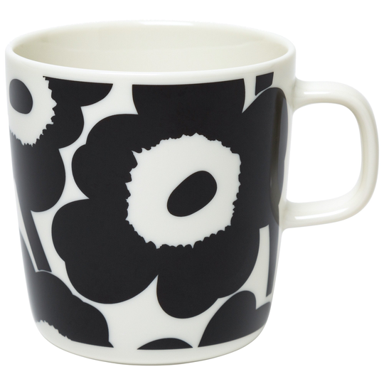 Marimekko Oiva-muki, 4 dl, unikko, valkoinen/musta