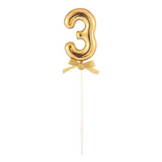 Kakkukoriste Numero Kulta Rusetti - Numero 3
