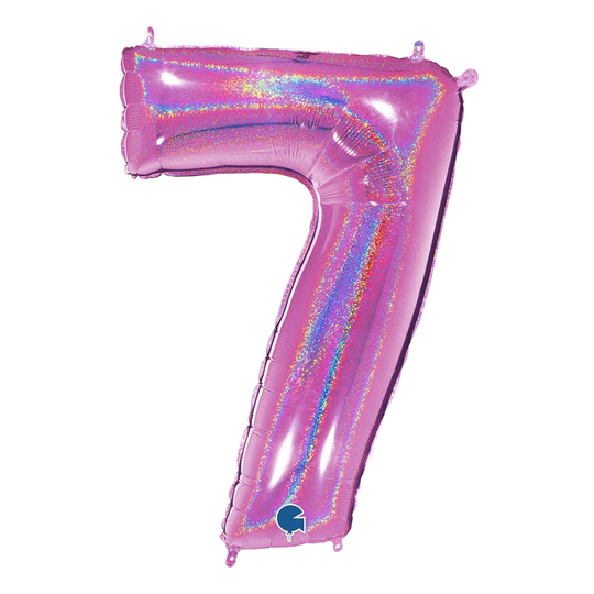 Kirjainilmapallo Kimalle Pinkki - Numero 7
