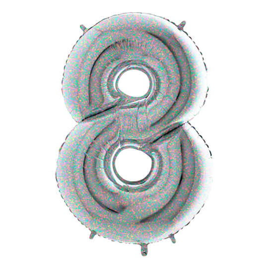Numeroilmapallo Hopea Holografinen - Numero 8