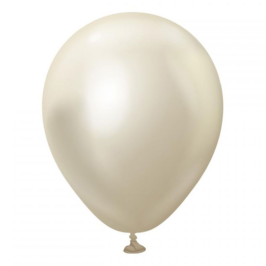 Lateksi-ilmapallot Professional Mini White Gold Chrome - 25-pakkaus