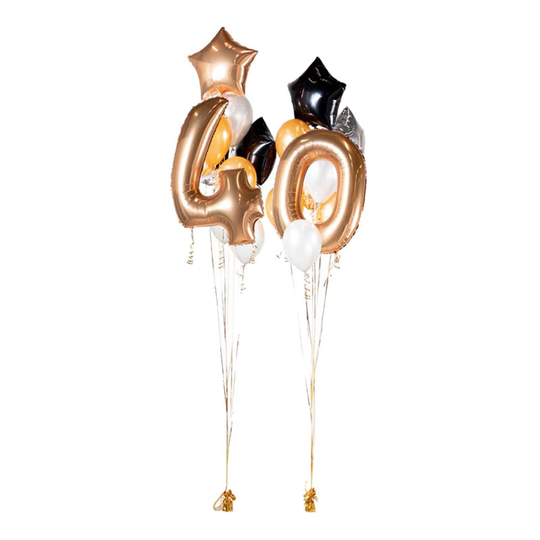 Ilmapallokimppu Happy Birthday 40 Kulta