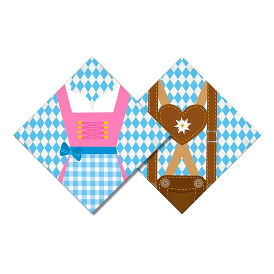 Servetit Oktoberfest Lederhosen - 20-pakkaus