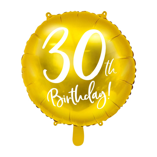 Foliopallo, 30th Birthday!, Kulta, 45cm