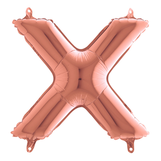 Kirjainilmapallo Mini Ruusukulta - X-kirjain