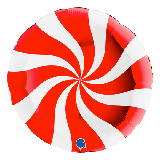 Folioilmapallo Swirly Valkoinen-Punainen - Kappaleittain