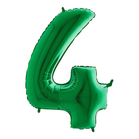 Numeroilmapallo Vihreä Metallic - Numero 4