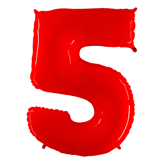 Numeroilmapallo Neon Punainen - Numero 5