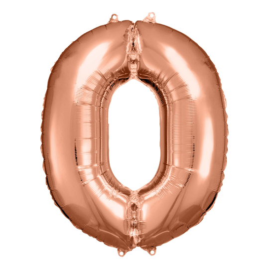 Numeroilmapallo Ruusukulta Metallic - Numero 0