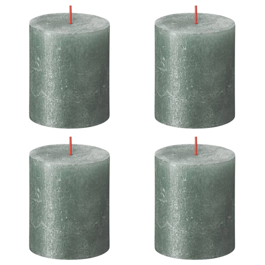 Bolsius Pilarikynttilät Shimmer 4 kpl rustiikkinen 80x68 mm sininen