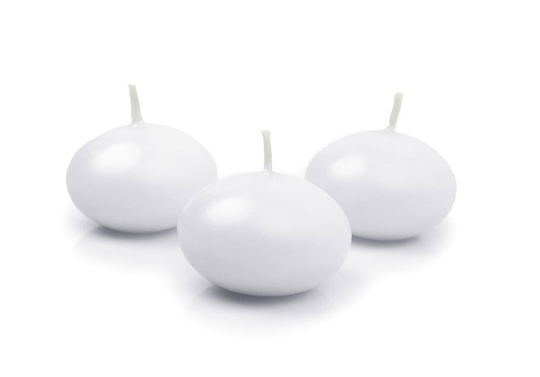 Valkoiset kelluvat kynttilät - 5 cm, 10 kpl