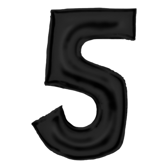 Numeroilmapallo Musta Satiini - Numero 5