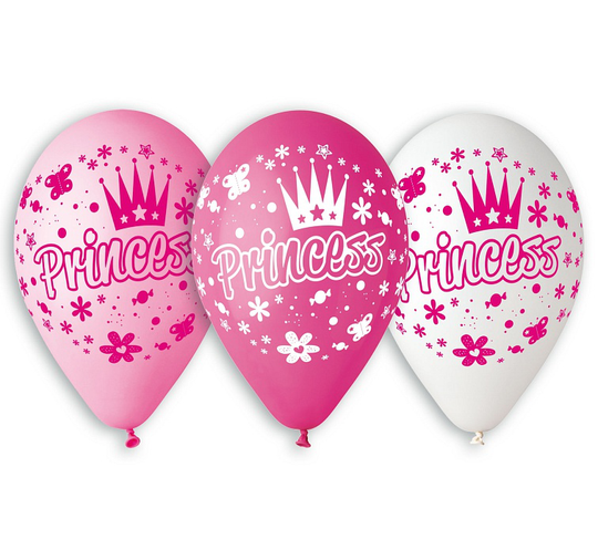 Vaaleanpunaiset ilmapallot- Princess Mix, 5kpl