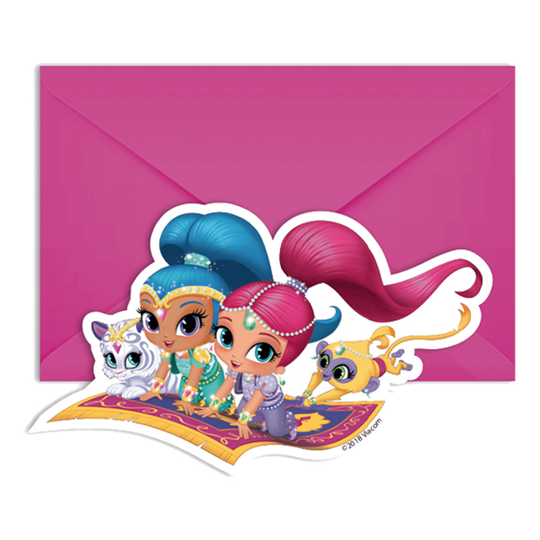 Kutsukortti Shimmer & Shine - 6-pakkaus