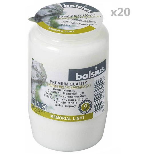 Bolsius Hautakynttilä Compo No 3 läpinäkyvä 20 kpl