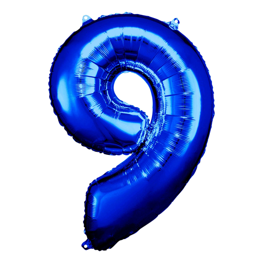 Numeroilmapallot Sininen Metallic - Numero 9