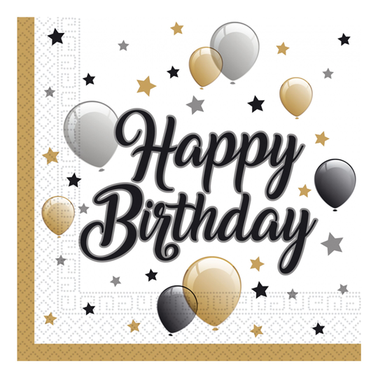 Lautasliinat Happy Birthday Ilmapallot - 20-pakkaus