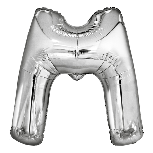 Kirjainilmapallo Hopea Metallic - Kirjain M