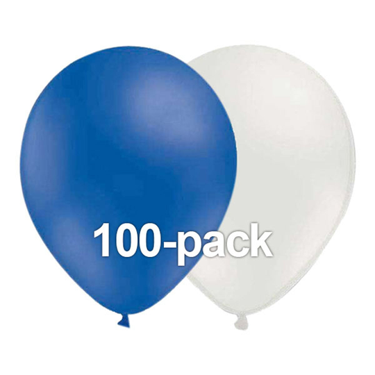 Ilmapalloyhdistelmä Sininen-Valkoinen - 100-pakkaus