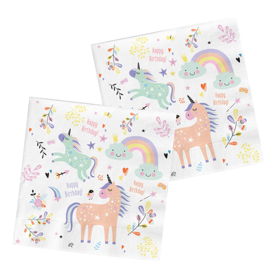 Lautasliinat Unicorns & Rainbows - 20-pakkaus