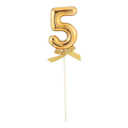 Kakkukoriste Numero Kulta Rusetti - Numero 5