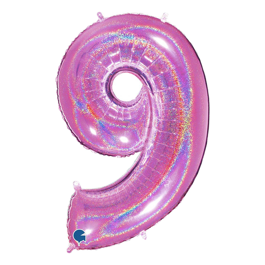 Kirjainilmapallo Kimalle Pinkki - Numero 9