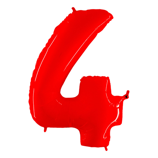 Numeroilmapallo Neon Punainen - Numero 4