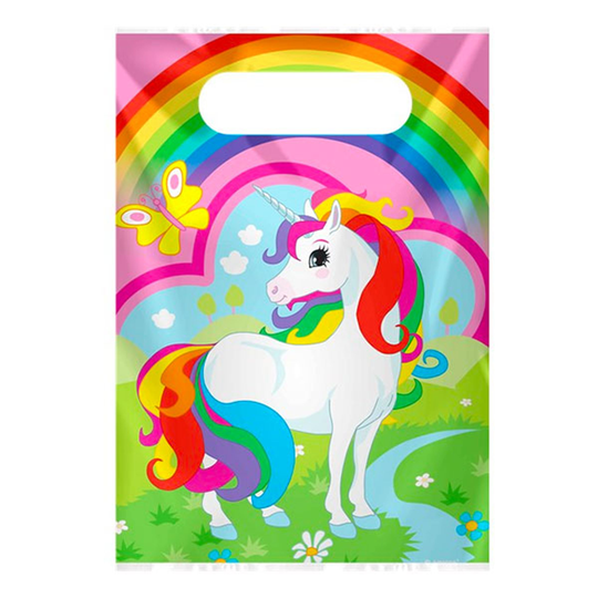 Juhlapussit Rainbow Unicorn - 8-pakkaus