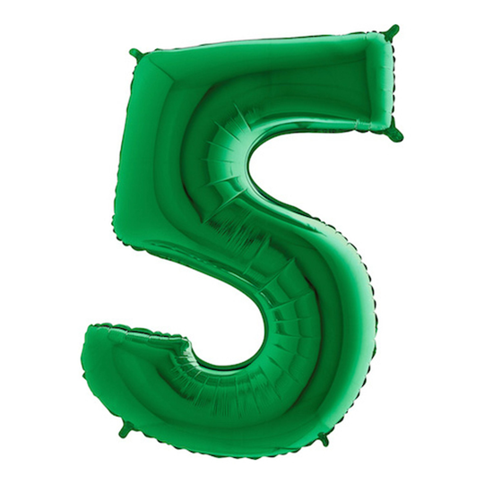 Numeroilmapallo Vihreä Metallic - Numero 5