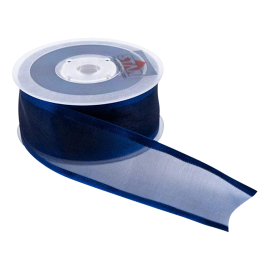 Ilmapallonaru Organza Tummansininen - 25 m x 40 mm