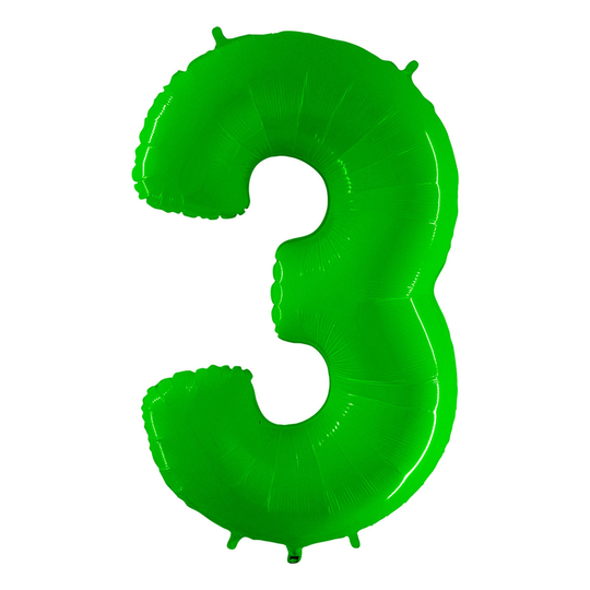 Numeroilmapallo Neon Vihreä - Numero 3