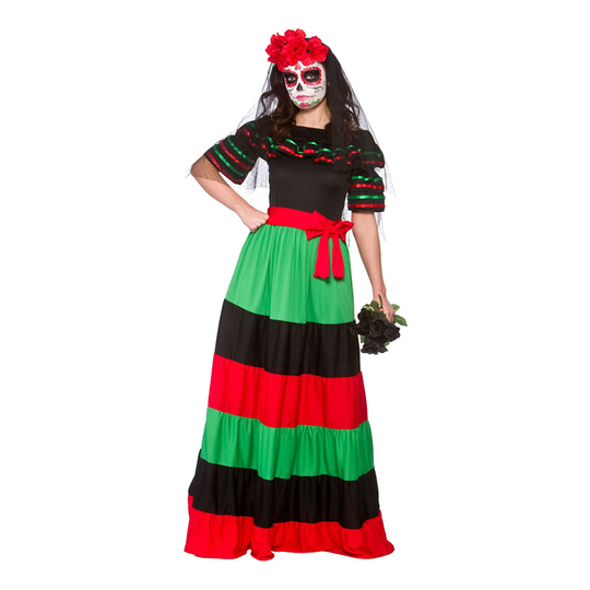 Day of The Dead Señorita Bones Naamiaisasu - Medium