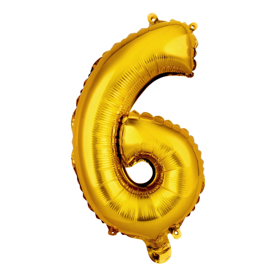 Numeroilmapallo Mini Kulta Metallic - Numero 6