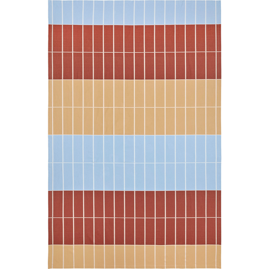 Marimekko Tiiliskivi-pöytäliina, 156 x 250 cm, beige/sininen/ruskea