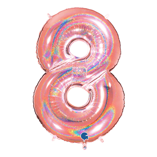 Numero Ilmapallot Glitteri Ruusukulta - Numero 8