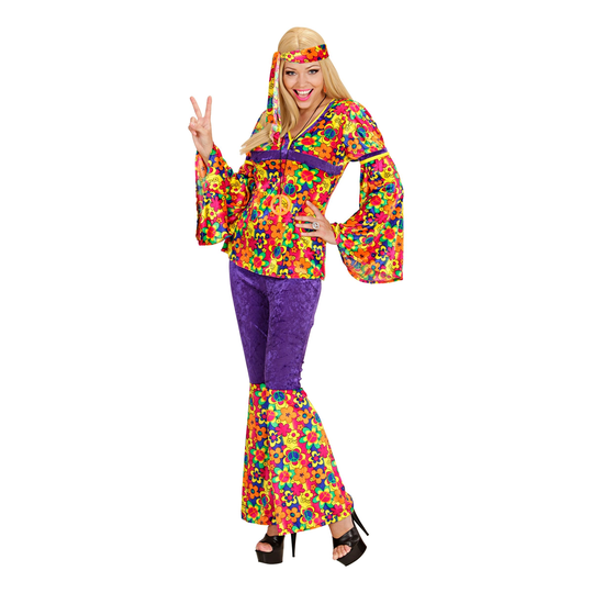 Hippie Girl Violetti Naamiaisasu - Large