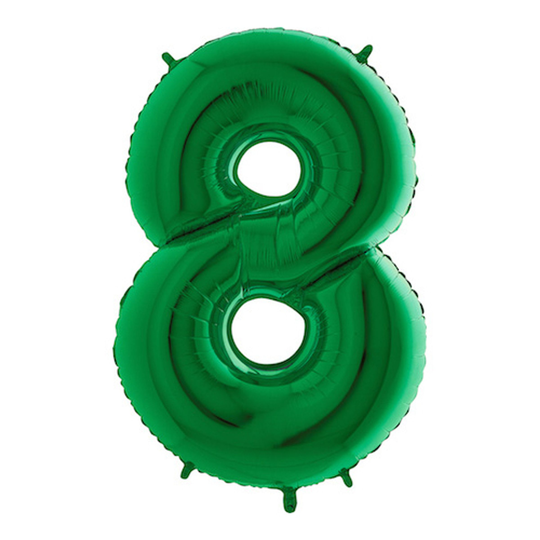 Numeroilmapallo Vihreä Metallic - Numero 8