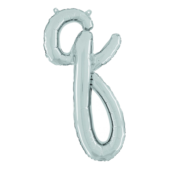 Kirjainilmapallo Script Hopea - Kirjain Q