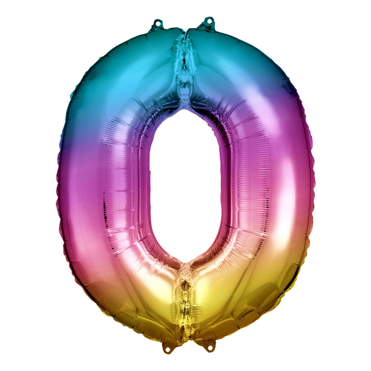 Numeroilmapallo Sateenkaari Metallic - Numero 0