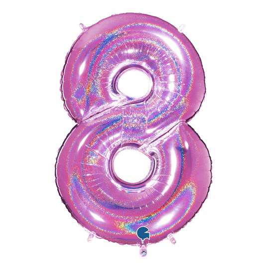 Kirjainilmapallo Kimalle Pinkki - Numero 8