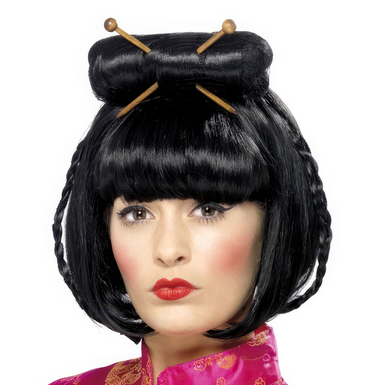 Geisha Musta Peruukki - One size
