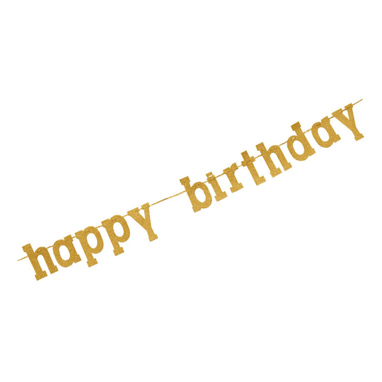 Viirinauha Happy Birthday Kulta - 320 cm