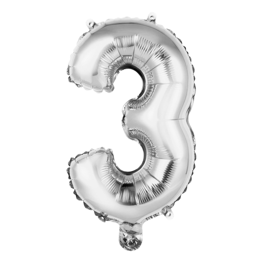 Numeroilmapallo Mini Hopea Metallic - Numero 3