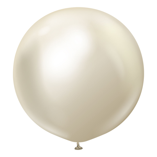 Lateksi-ilmapallot Professional Jättimäiset White Gold Chrome - 2-pakkaus