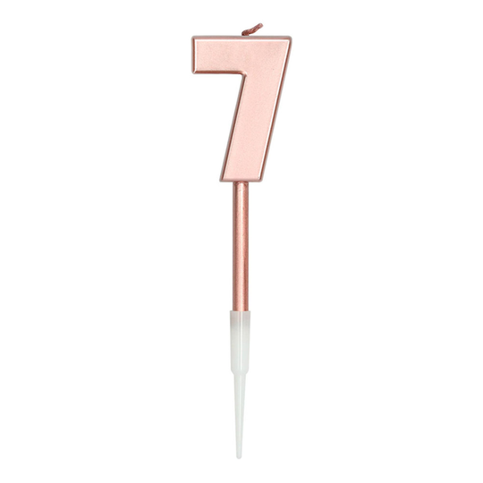 Kakkukynttilä Ruusukulta Metallic - Numero 7